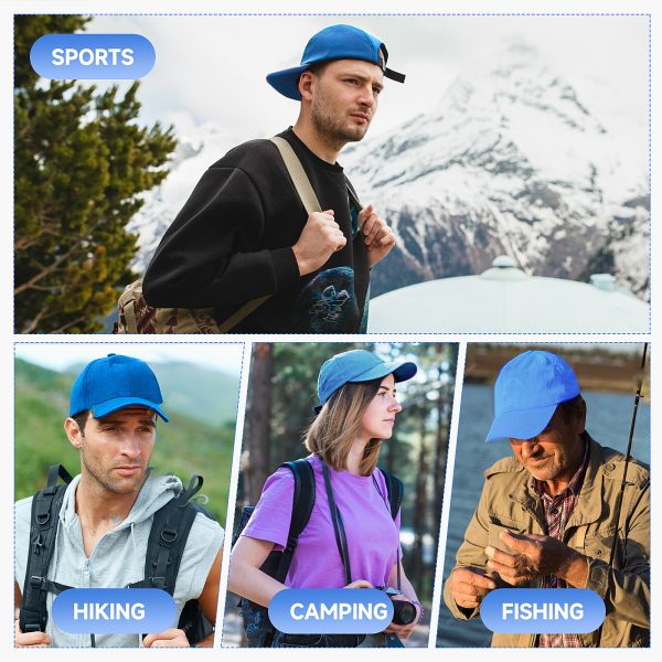 NAWOCHSE Baseball Cap Unisex Cotton Adjustable Original Classic Unstructured Plain Golf Dad Hat Blue - Image 7