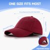 NAWOCHSE Baseball Cap Unisex Cotton Adjustable Original Classic Unstructured Plain Golf Dad Hat Wine - Image 2