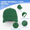 NAWOCHSE Baseball Cap Unisex Cotton Adjustable Original Classic Unstructured Plain Golf Dad Hat Dark Green - Image 3