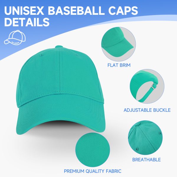 NAWOCHSE Baseball Cap Unisex Cotton Adjustable Original Classic Unstructured Plain Golf Dad Hat Peacock Blue - Image 3