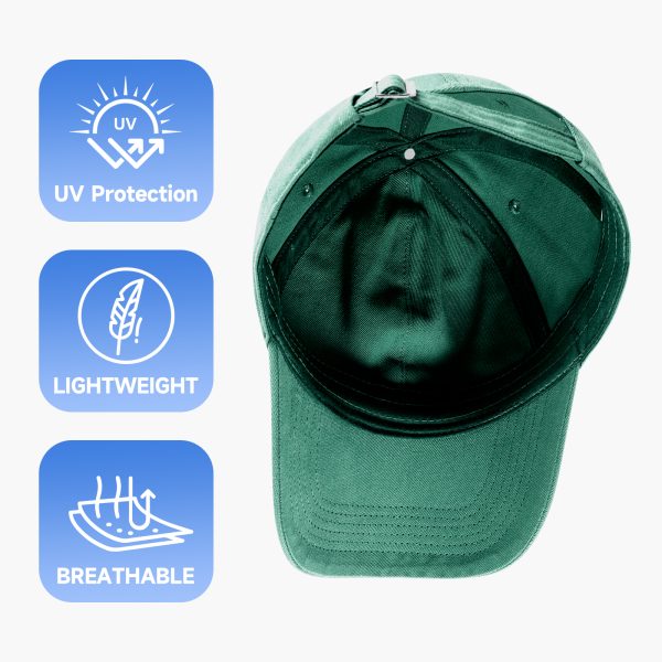 NAWOCHSE Baseball Cap Unisex Cotton Adjustable Original Classic Unstructured Plain Golf Dad Hat Dark Green - Image 6
