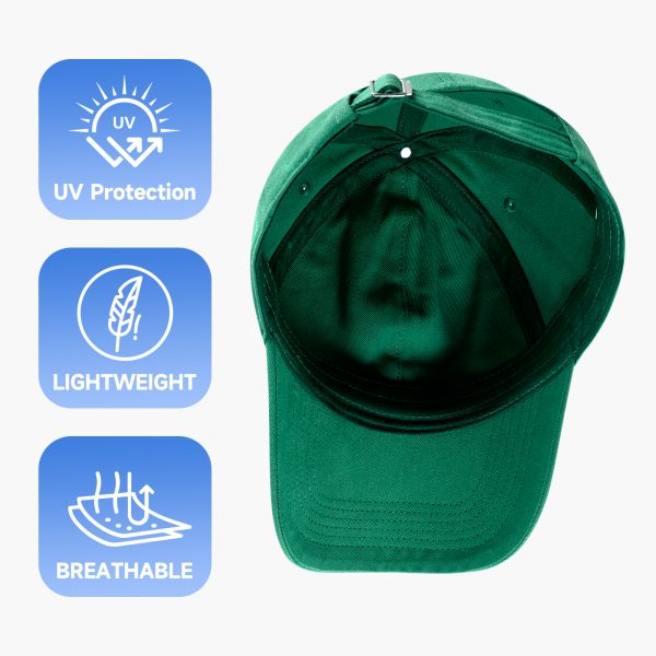 NAWOCHSE Baseball Cap Unisex Cotton Adjustable Original Classic Unstructured Plain Golf Dad Hat Dark Green - Image 6
