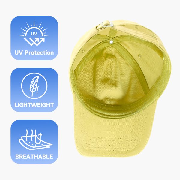 NAWOCHSE Baseball Cap Unisex Cotton Adjustable Original Classic Unstructured Plain Golf Dad Hat Yellow - Image 6