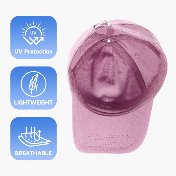 NAWOCHSE Baseball Cap Unisex Cotton Adjustable Original Classic Unstructured Plain Golf Dad Hat Pink - Image 6