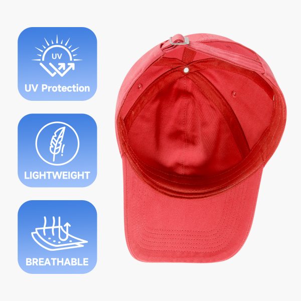 NAWOCHSE Baseball Cap Unisex Cotton Adjustable Original Classic Unstructured Plain Golf Dad Hat WatermelonRed - Image 6