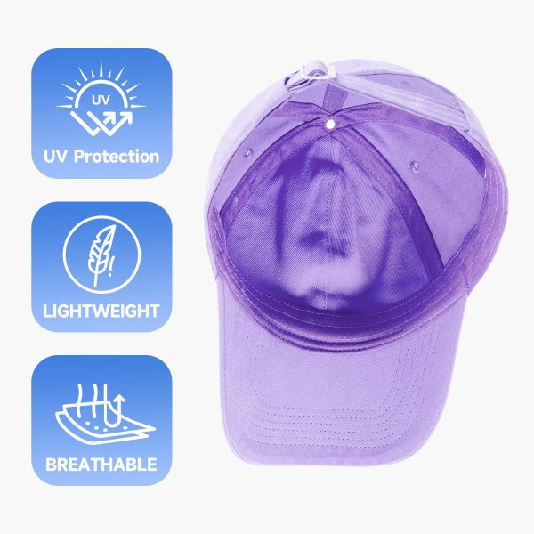 NAWOCHSE Baseball Cap Unisex Cotton Adjustable Original Classic Unstructured Plain Golf Dad Hat Purple - Image 6