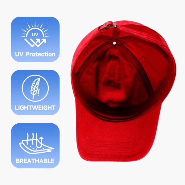 NAWOCHSE Baseball Cap Unisex Cotton Adjustable Original Classic Unstructured Plain Golf Dad Hat Red - Image 6