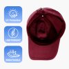 NAWOCHSE Baseball Cap Unisex Cotton Adjustable Original Classic Unstructured Plain Golf Dad Hat Wine - Image 6
