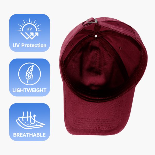 NAWOCHSE Baseball Cap Unisex Cotton Adjustable Original Classic Unstructured Plain Golf Dad Hat Wine - Image 6