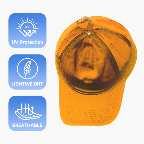 NAWOCHSE Baseball Cap Unisex Cotton Adjustable Original Classic Unstructured Plain Golf Dad Hat Orange - Image 6