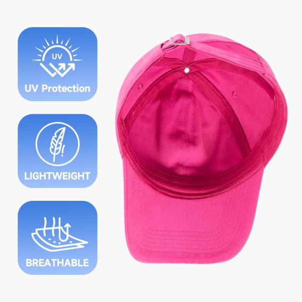 NAWOCHSE Baseball Cap Unisex Cotton Adjustable Original Classic Unstructured Plain Golf Dad Hat Rose Red - Image 6